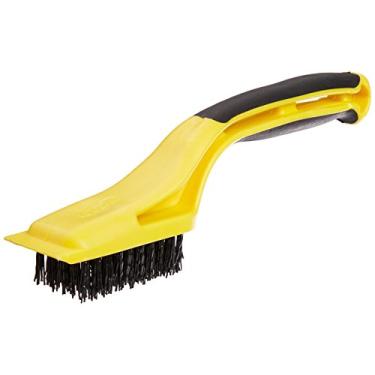 Imagem de Hyde Tools Escova de decapagem de nylon flexível 46804 com raspador de plástico e área de escova de 3,8 cm x 6,3 cm