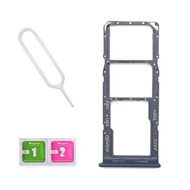 Imagem de LNONLS Substituição de suporte de slot de bandeja de cartão SIM duplo para Samsung Galaxy A13 5G 2021/A136U com bandeja de cartão SIM aberta pino de ejeção e bandeja de cartão SD (todas as operadoras)