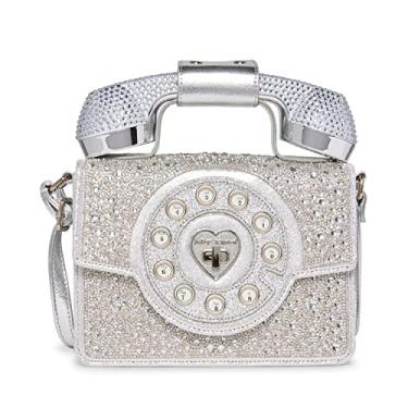 Imagem de Betsey Johnson Bolsa de telefone com strass Party Line, Prata, One Size