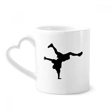 Imagem de Caneca esportiva de dança quebrando mão caneca de café cerâmica copo de coração de vidro