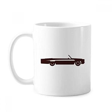 Imagem de Caneca geométrica preta com contorno de carros clássica cerâmica cerâmica xícara de café louça