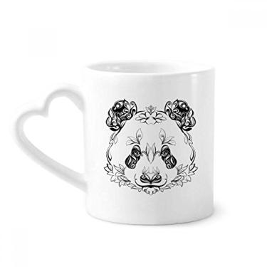Imagem de Caneca fofa com retrato de animal panda gigante café cerâmica copo de coração de vidro