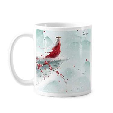 Imagem de Caneca chinesa de aquarela selada com um beijo cerâmica xícara de café porcelana louça