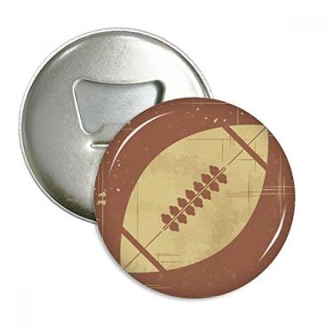 Imagem de Ilustração esportiva de futebol padrão marrom abridor de garrafas ímã de geladeira emblema multifuncional