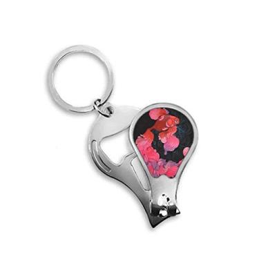 Imagem de Cortador de unhas Cyprinoid vermelho rosa roxo cauda cortador abridor chaveiro tesoura