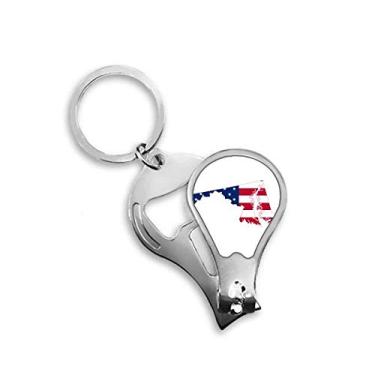 Imagem de Maryland USA Mapa Estrelas Listras Forma Bandeira Cortador de Unhas Abridor Chaveiro Tesoura
