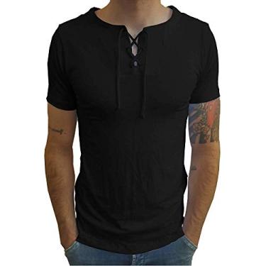 Imagem de Camiseta Bata Viscose Com Elastano Manga Curta tamanho:pp;cor:preto
