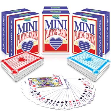 Imagem de Gamie Mini cartas de 6,3 cm – Pacote com 6 baralhos – Conjunto de cartas em miniatura – Pequenas cartas de cassino para crianças, homens, mulheres – Presente inovador, lembrancinha de festa mágica para meninos e meninas, ideia de decoração