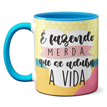 Imagem de Caneca Lhama Fofa É Fazendo Merda Que Se Aduba A Vida (Azul)