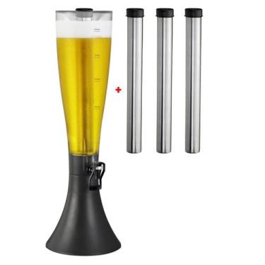 Imagem de Torre De Chopp Cerveja Suco Hopr Super 4 L Completa Mais 3 Refis Extra