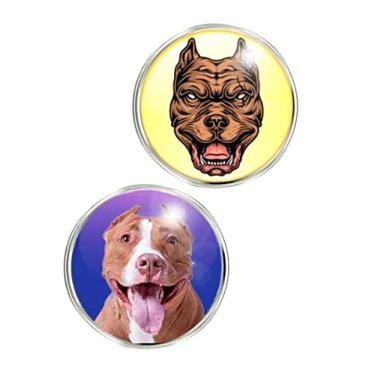 Imagem de Boton ou Pin American Pit Bull Terrier raça de cachorro Pet (KIT COM 02 BÓTONS)