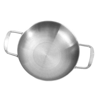 Imagem de Luxshiny panela pequena paella de ferro fundido frigideira de aço inoxidável frigideira antiaderente wok mini panela com tampa assadeira definir panela de frutos do mar