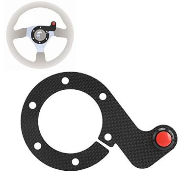 Imagem de Kit de botão de buzina para volante de carro, conjunto de botões de buzina externos, fibra de carbono, 6 parafusos, kit de botão de buzina externa para MOMO OMP Nardi Sparco (um)