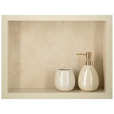 Imagem de Nicho Em Porcelanato P/Banheiro Box 40x30x10 Cm (Bege 40)