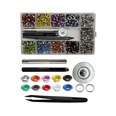 Imagem de Ilhós Coloridos Kit 400+ Aplicador Manual E Vazador Artesanato