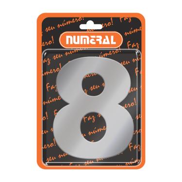 Imagem de Placa ACM Aço Escovado - Numeral | N° 8