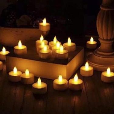 Imagem de Vela Velinha Led Decoração Romântica Artificial Mesa Festa Casamento Plástico Conjunto C/6