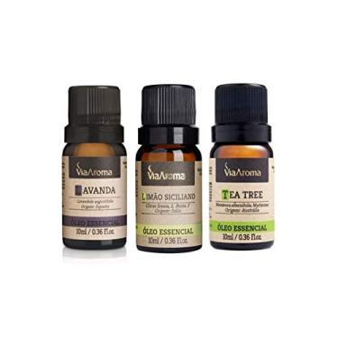 Imagem de Kit 3 unidads - Óleo Essêncial para Aromaterapia - Lavanda, Limão e Melaleuca (tea tree).