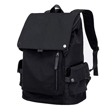 Imagem de Bolsa escolar durável, mochila de nylon à prova d'água, bolsa para laptop empresarial elegante mochila à prova d'água para lazer ao ar livre bolsa de viagem casual mochila ao ar livre, preta