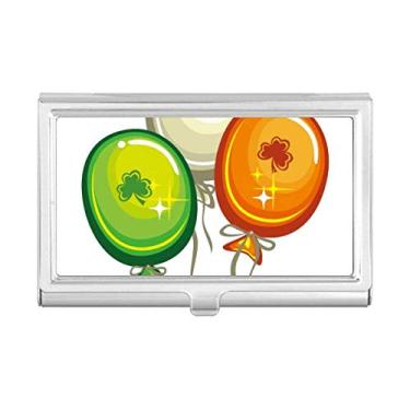 Imagem de Clover Balloon Ireland St.Patrick's Day, porta-cartões de visita, porta-cartões