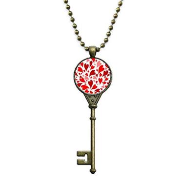 Imagem de DIYthinker Colar com pingente de coração rosa vermelho amor dia dos namorados bandeja pingente corrente enfeitada