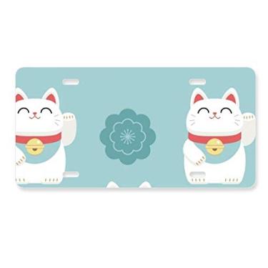 Imagem de DIYthinker Lucky Cats Sakura Totem Japan placa de carro decoração de aço inoxidável