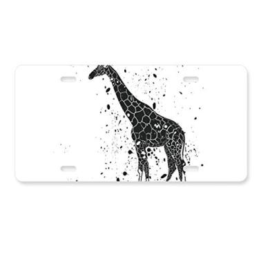 Imagem de DIYthinker Etiqueta de girafa mexicana simples de aço inoxidável para decoração de placa de licença preta e branca