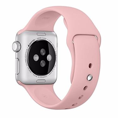 Imagem de Pulseira Sport em Silicone para relógio Apple Watch 42mm Series 3 2 1 (Rosa Claro 42mm ML)