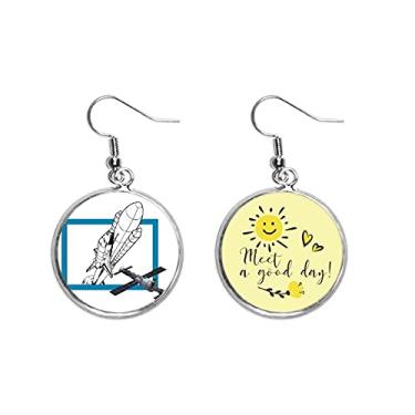 Imagem de Estação espacial, satélite, orelha, sol, flor, brinco, bijuteria, moda