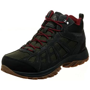 Imagem de Columbia Tênis de caminhada masculino Redmond II Mid impermeável, Nori/Jaspe vermelho, 39