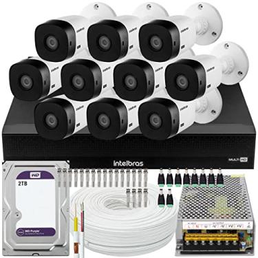 Imagem de Kit 10 cameras seguranca Intelbras 1220 Full 16Ch 2TB Purple