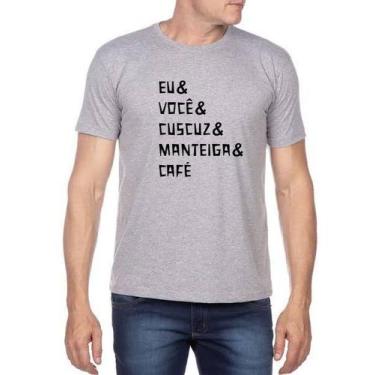 Imagem de Camiseta Masculina Com Estampa Eu Você Cuscuz Manteiga E Café - Gusdan