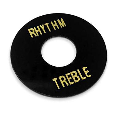 Imagem de Vintage Forge Placa de argola preta com interruptor de agudos dourado para guitarra Gibson Les Paul SG SWR10-BLK