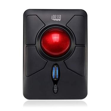 Imagem de Adesso Mouse Trackball ergonômico sem fio iMouse T50 com receptor Nano USB, design programável de 7 botões e interruptor DPI de 5 níveis, para mão esquerda e direita