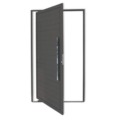 Imagem de Porta Pivotante Lambril com Puxador Super 210cm x 120cm Brimak Cinza