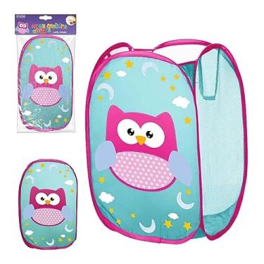 Imagem de CESTO DOBRÁVEL INFANTIL ORGANIZADOR QUARTO BRINQUEDO CORUJA