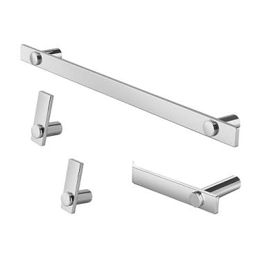 Imagem de Kit Acessórios para Banheiro Patmos Inox Prata Polido 4 Peças Grego Metal