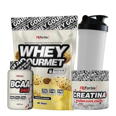 Imagem de Whey Protein Gourmet Refil + Creatina 300g + BCAA 100 cáps + Coqueteleira - FN Forbis Nutrition (Mousse de Maracujá)