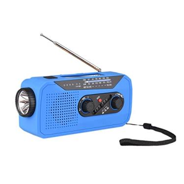 Imagem de Rádio Solar Wind Up Rádio Solar de Emergência Rádio Alimentado por Manivela com Bateria Recarregável Alarme SOS AM/FM/WB Lanterna Brilhante Entrada de Fone de Ouvido Porta USB para Acampamento Ao Ar