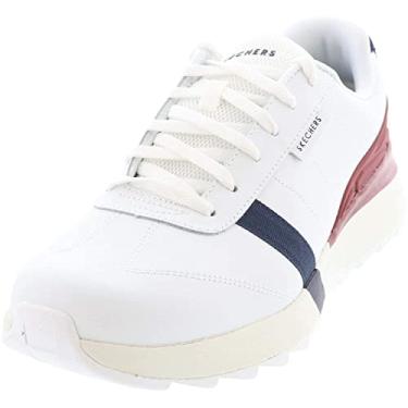 Imagem de Skechers Mens Speed Tooth Leather Fashion Sneakers White 8 Medium (D)