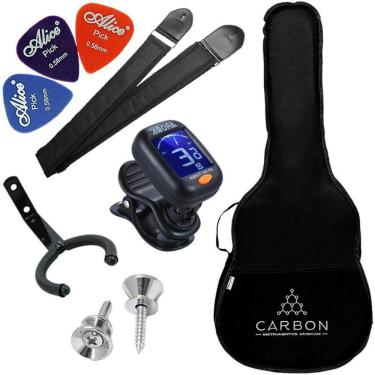 Imagem de Kit Acessórios Para Violão Clássico Com Capa Palhetas Afinador Correia Suporte Parede Vx04