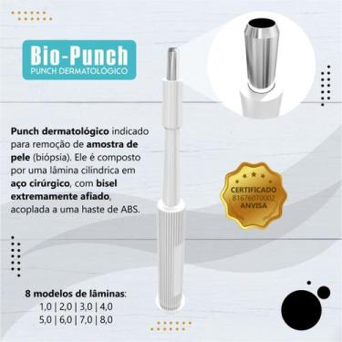 Imagem de Punch Dermatológico Para Biópsia Estéril Aço Inox Bio-Punch 4mm Alur -