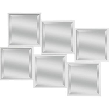 Imagem de Espelho Degrau Mini com 6 unidades 30x30cm POP39 BW Quadros Branco