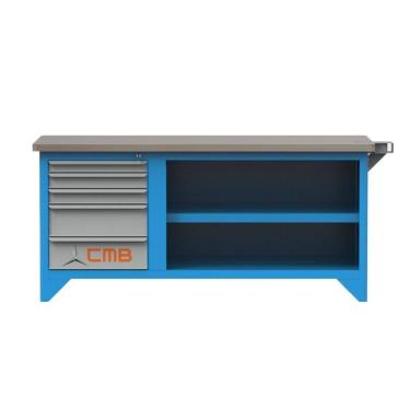 Imagem de Bancada Com 5 Gavetas Suporte Morsa N05 E Tampo De Pinus 40mm 217 Cmb