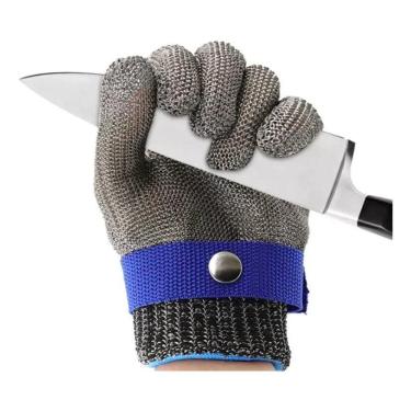 Imagem de Luva Açougueiro Malha De Aço Inox Anti Corte Profissional