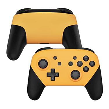 Imagem de eXtremeRate Caution Yellow Faceplate and Backplate for Nintendo Switch Pro Controller, Soft Touch DIY Replacement Shell Housing Case for Nintendo Switch Pro - Controller NOT Included