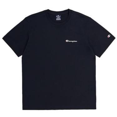 Imagem de Champion Camiseta masculina básica de manga curta, Sable preto escuro com escrita pequena, M