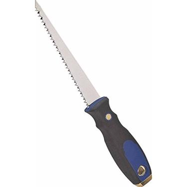 Imagem de Serra de Jab Edward Tools Drywall – Cabo Ergo Grip – A lâmina de dente afiada de carbono temperado corta 50% mais rápido do que serras concorrentes – Cabeça de martelo banhada a latão – Serra para parede de gesso, madeira e compensado