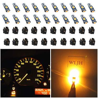 Imagem de WLJH 74 lâmpadas de LED super brilhantes T5 2721 37 286 cunha PC74 soquete giratório painel de instrumentos automotivos kits de luz indicadora de mudança de conjunto lâmpadas âmbar amarelo pacote com