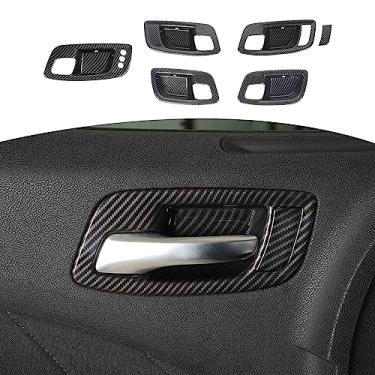 Imagem de RT-TCZ Capa de maçaneta interna Chrysler 300C para Chrysler 300C 2015 Up para Dodge Charger 2011 Up Acessórios interiores de fibra de carbono 5 peças